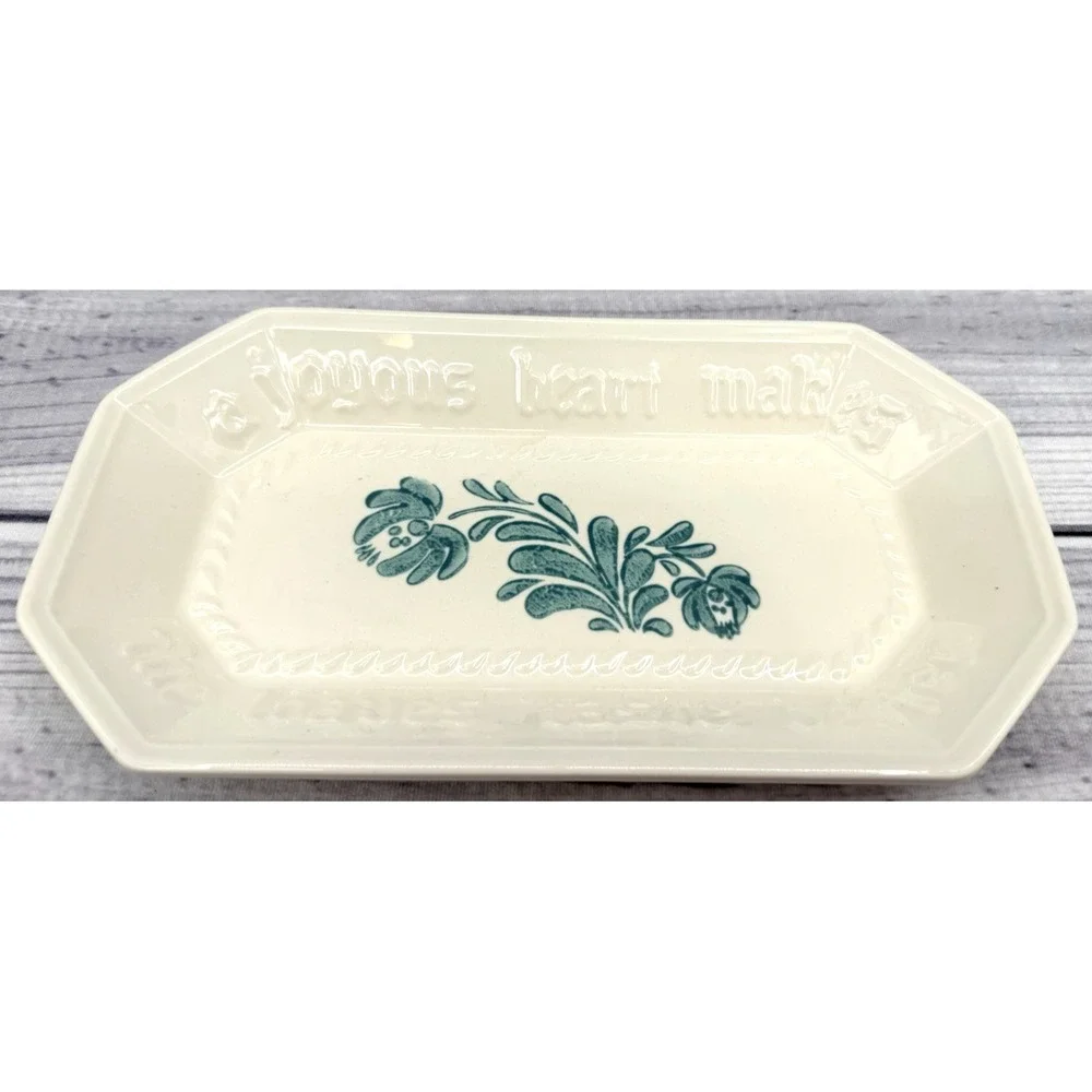 VINTAGE‎ PFALTZGRAFF YORKTOWNE GREEN BREAD PLATTER - 12.25
